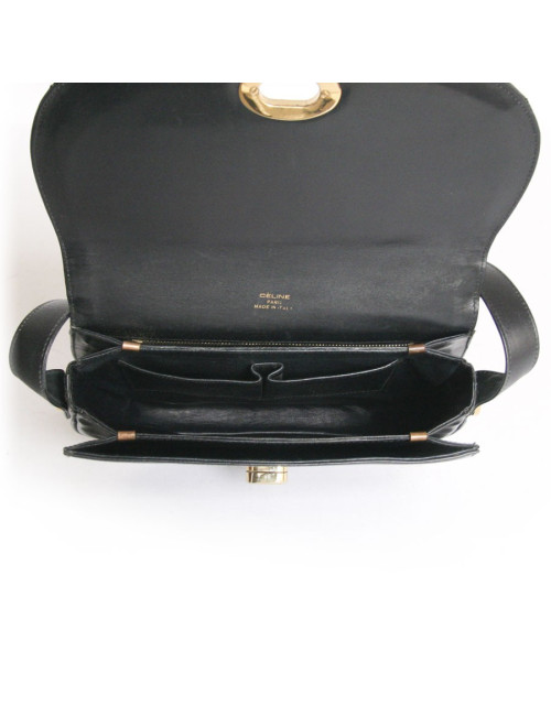 Sac CELINE cuir lisse bleu vintage