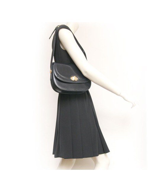 Sac CELINE cuir lisse bleu vintage