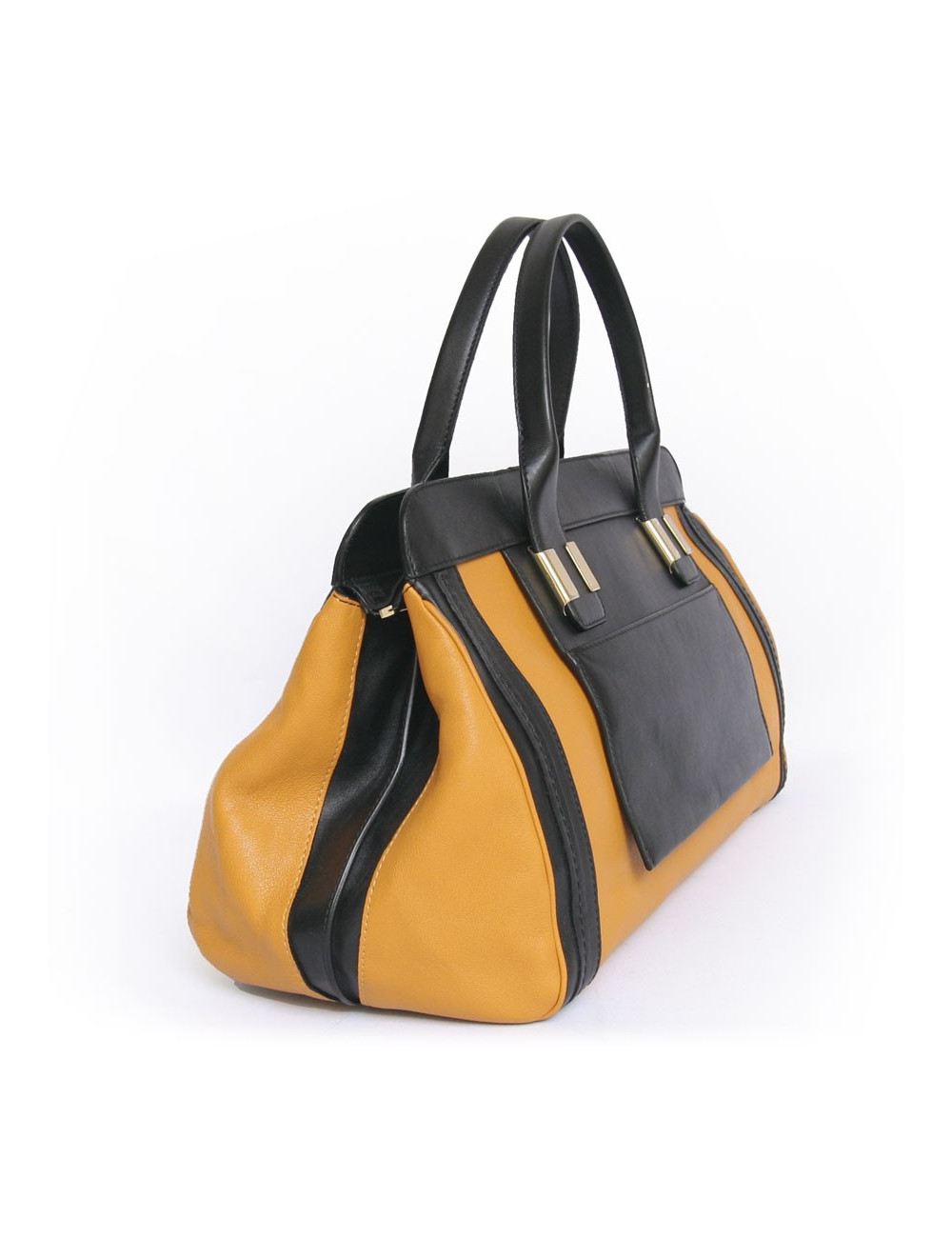 Sac CHLOE bicolore noir et moutarde