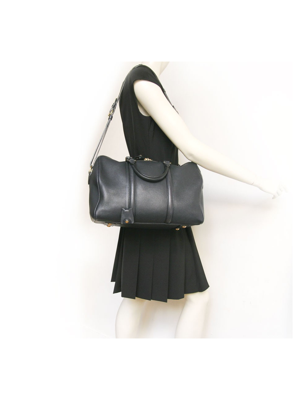 Sac speedy LOUIS VUITONN cuir bleu avec bandoulière