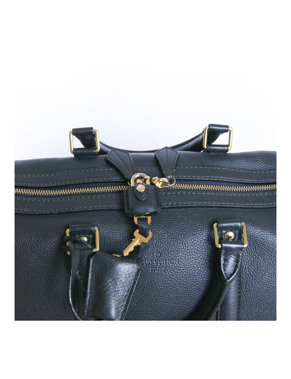 Sac speedy LOUIS VUITONN cuir bleu avec bandoulière