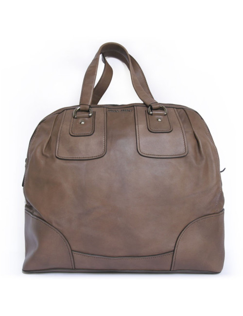 Sac weekender MIU MIU cuir étoupe GM