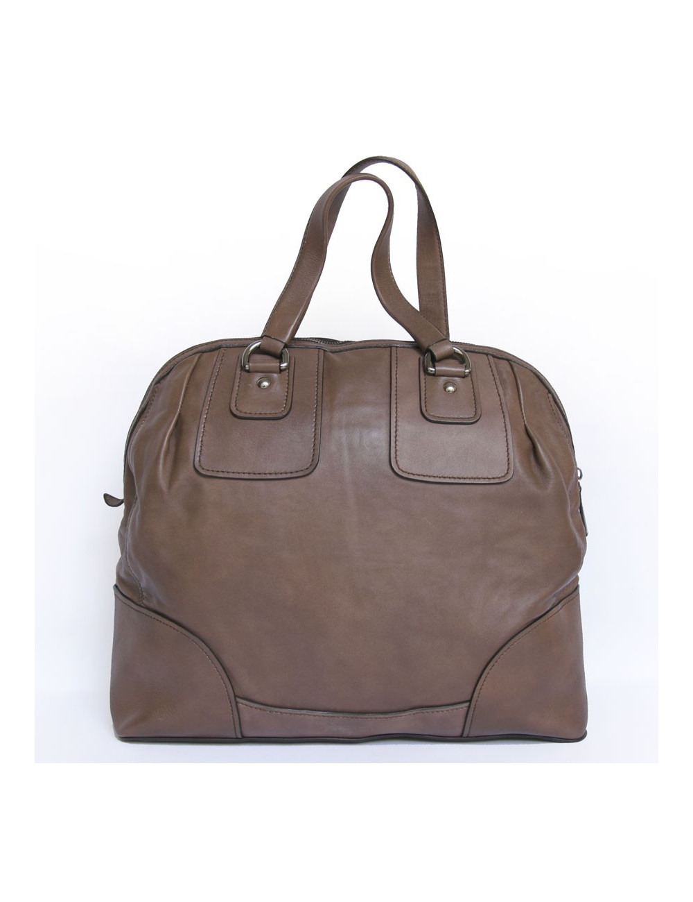 Sac weekender MIU MIU cuir étoupe GM