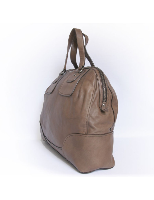 Sac weekender MIU MIU cuir étoupe GM