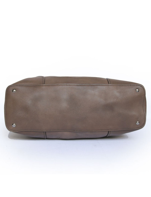 Sac weekender MIU MIU cuir étoupe GM