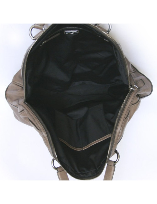 Sac weekender MIU MIU cuir étoupe GM