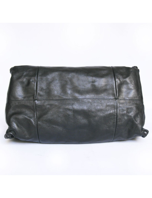 Sac cabas YVES SAINT LAURENT cuir noir et vison