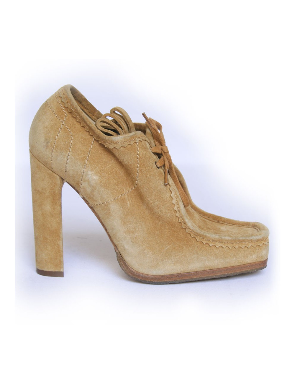 Escarpins JEAN PAUL GAULTIER T38 veau velours ocre