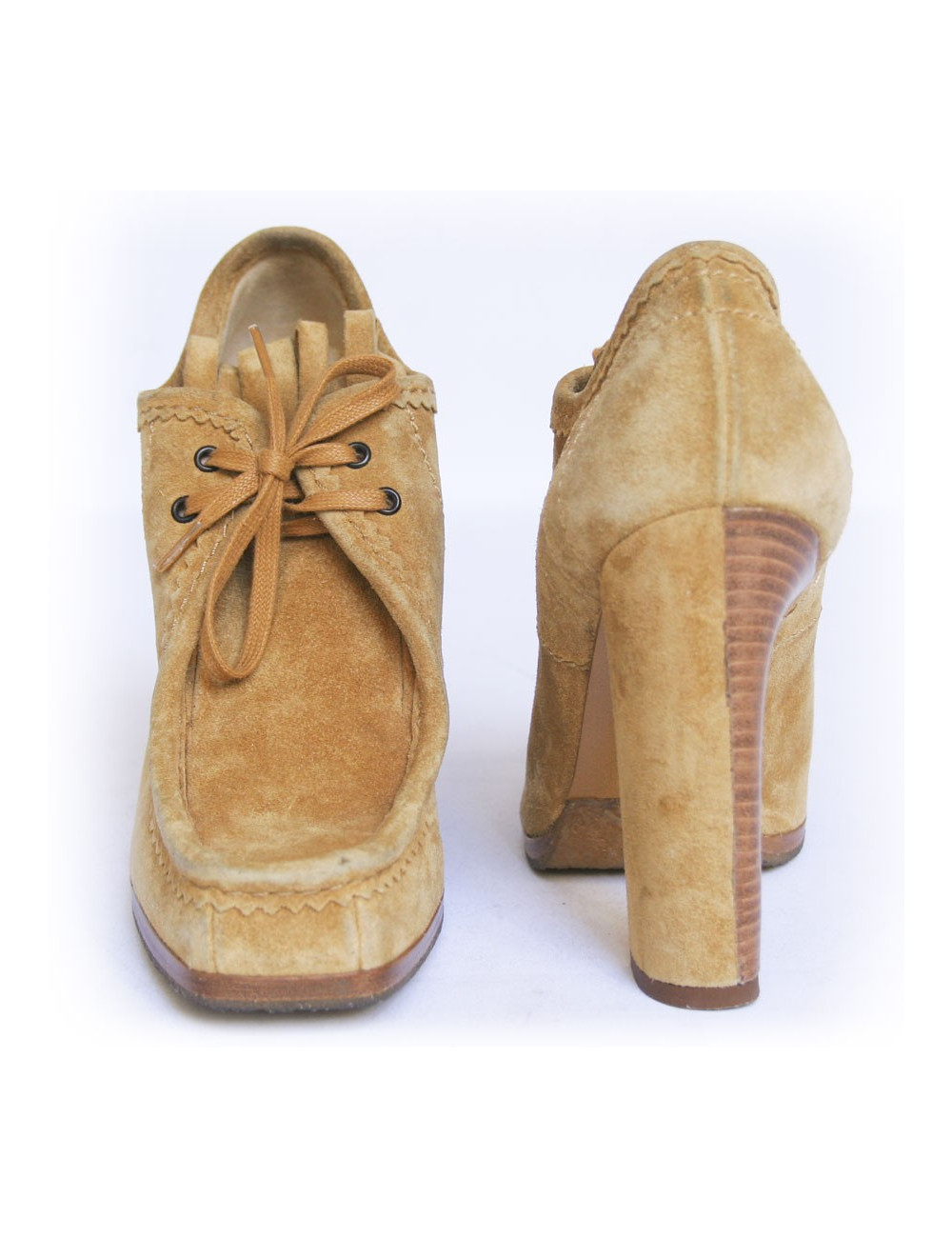 Escarpins JEAN PAUL GAULTIER T38 veau velours ocre