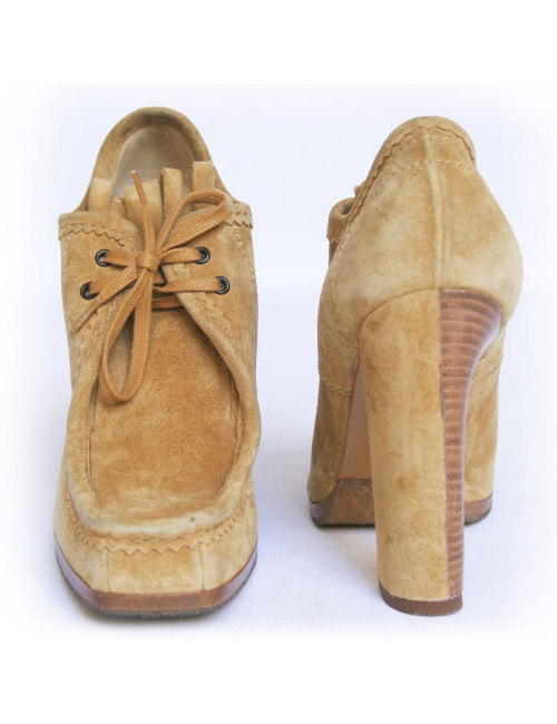 Escarpins JEAN PAUL GAULTIER T38 veau velours ocre