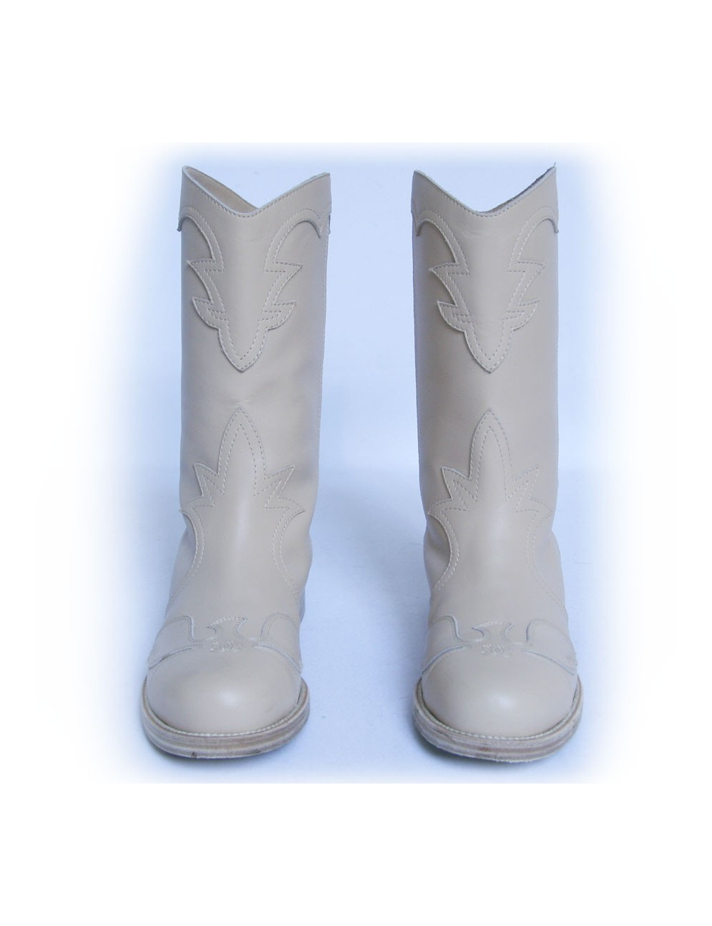 Bottes CHANEL T39,5 cuir nude