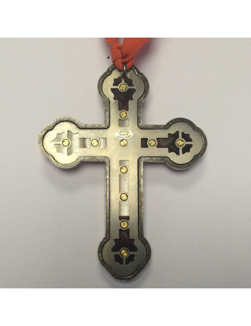 collier LANVIN crucifix grenat