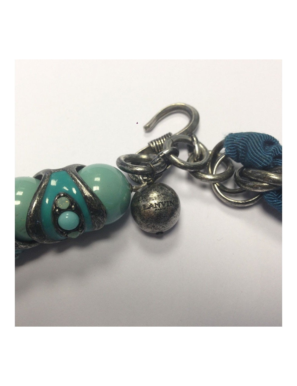 collier LANVIN serpent articulé en résine et strass