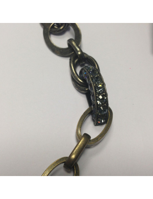 Collier - broche LANVIN grenouille strass et chaîne