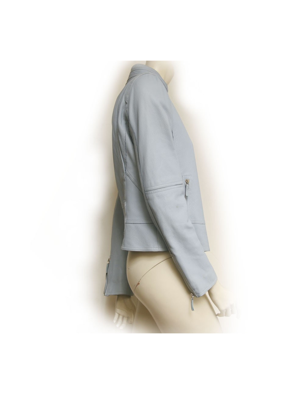 Veste en cuir GUCCI bleu ciel