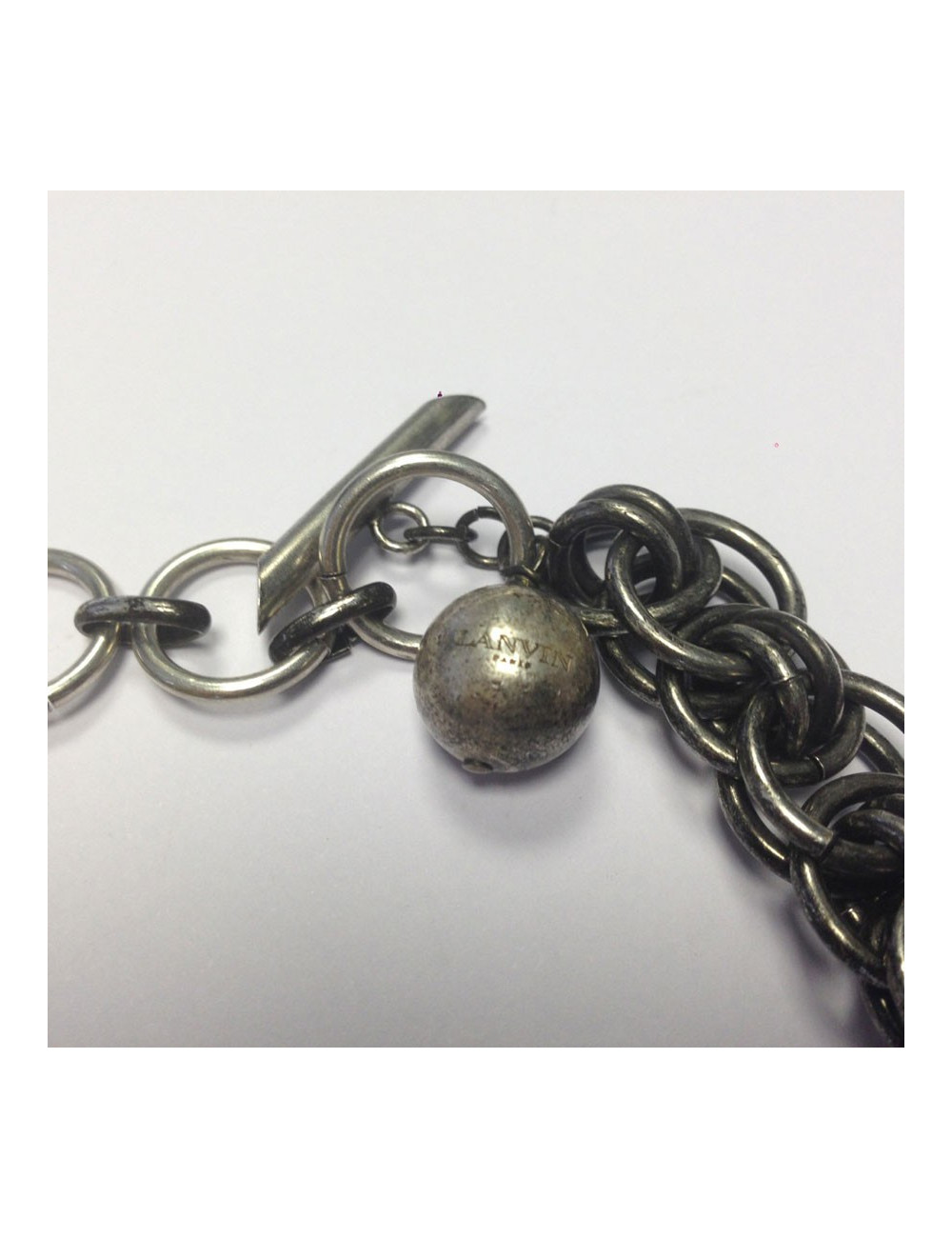 Collier LANVIN aigle articulé strass bleus et métal