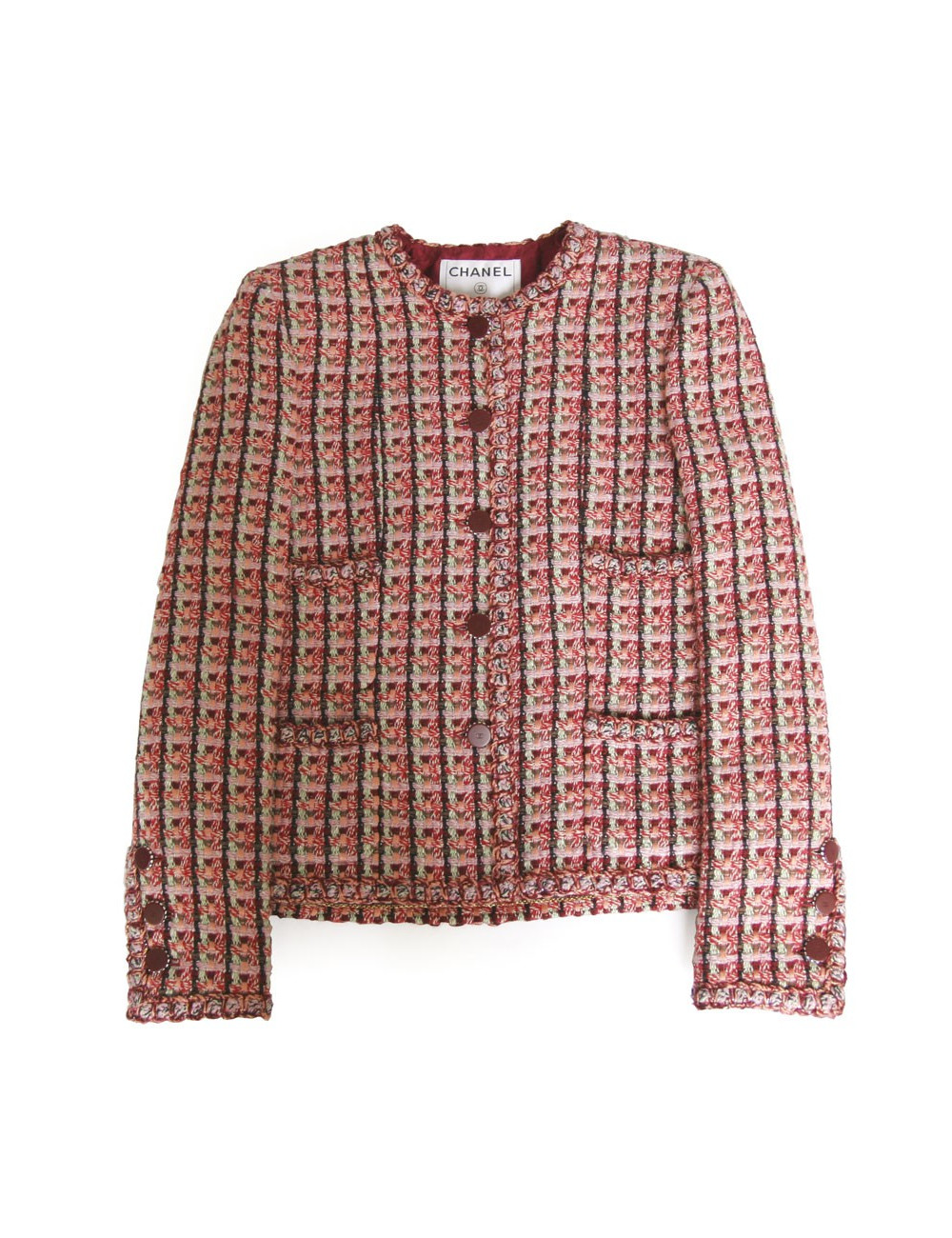 Veste CHANEL en tweed multicolore T38