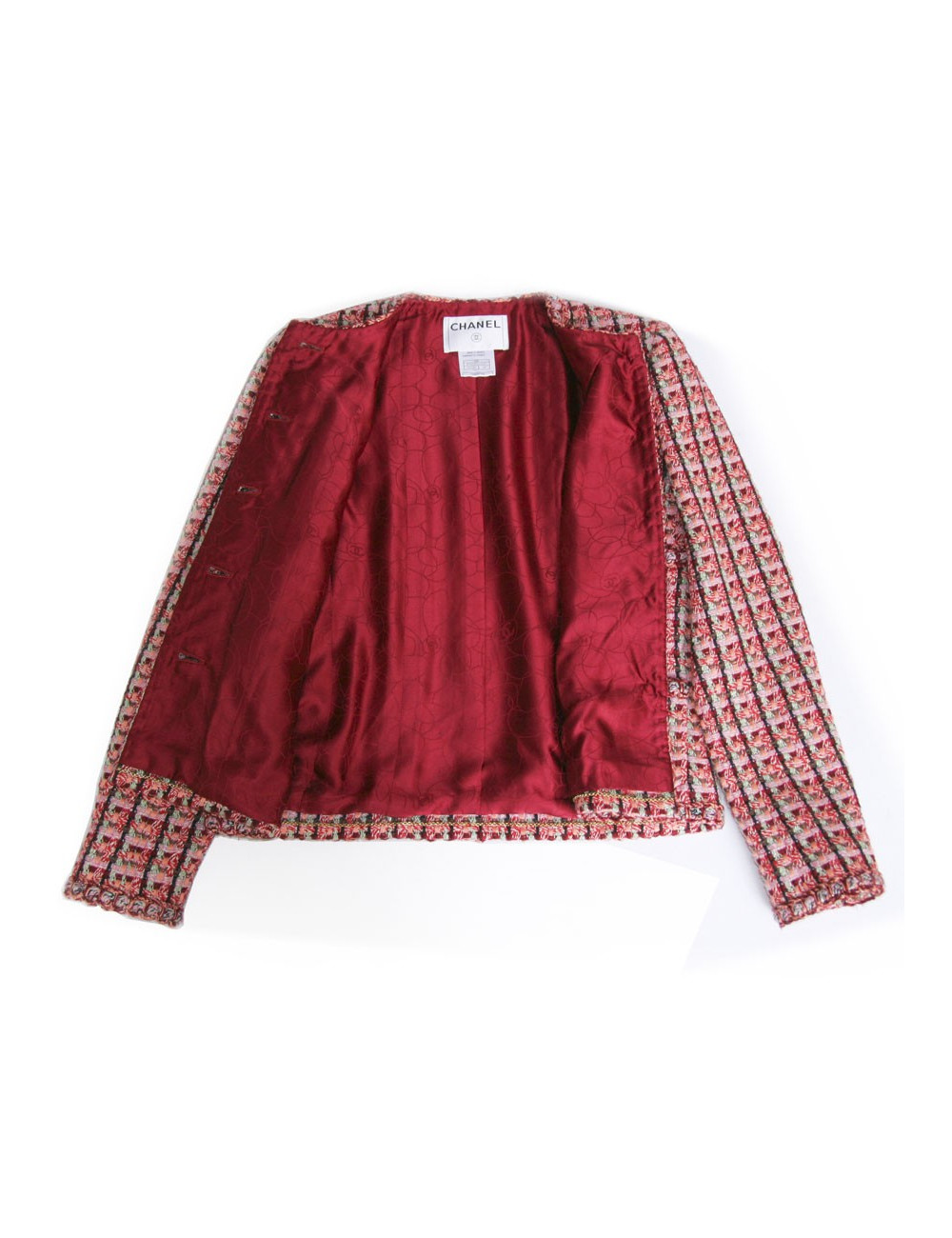 Veste CHANEL en tweed multicolore T38