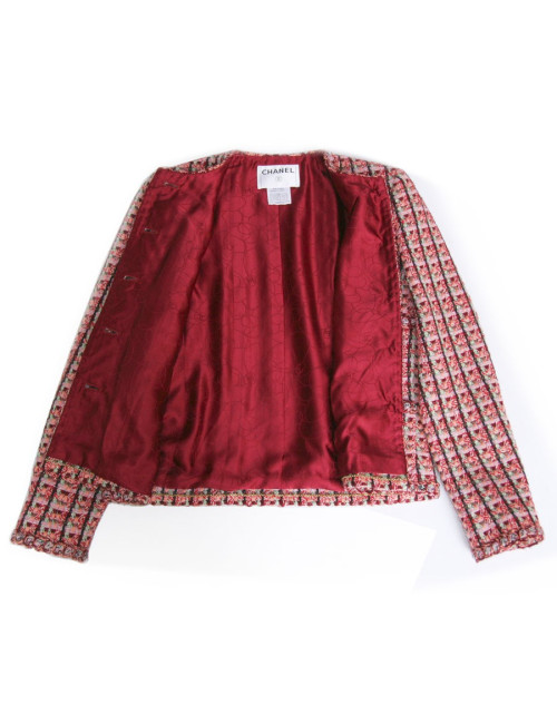 Veste CHANEL en tweed multicolore T38