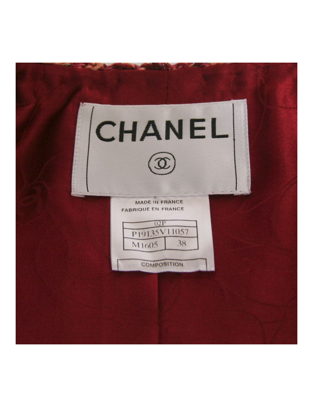 Veste CHANEL en tweed multicolore T38