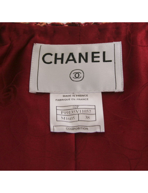 Veste CHANEL en tweed multicolore T38
