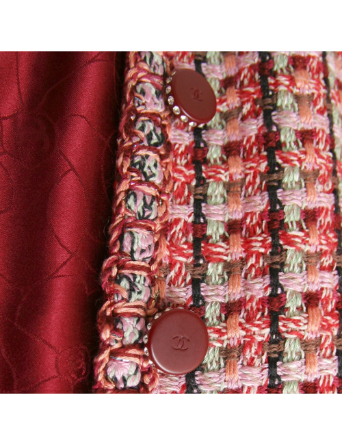 Veste CHANEL en tweed multicolore T38