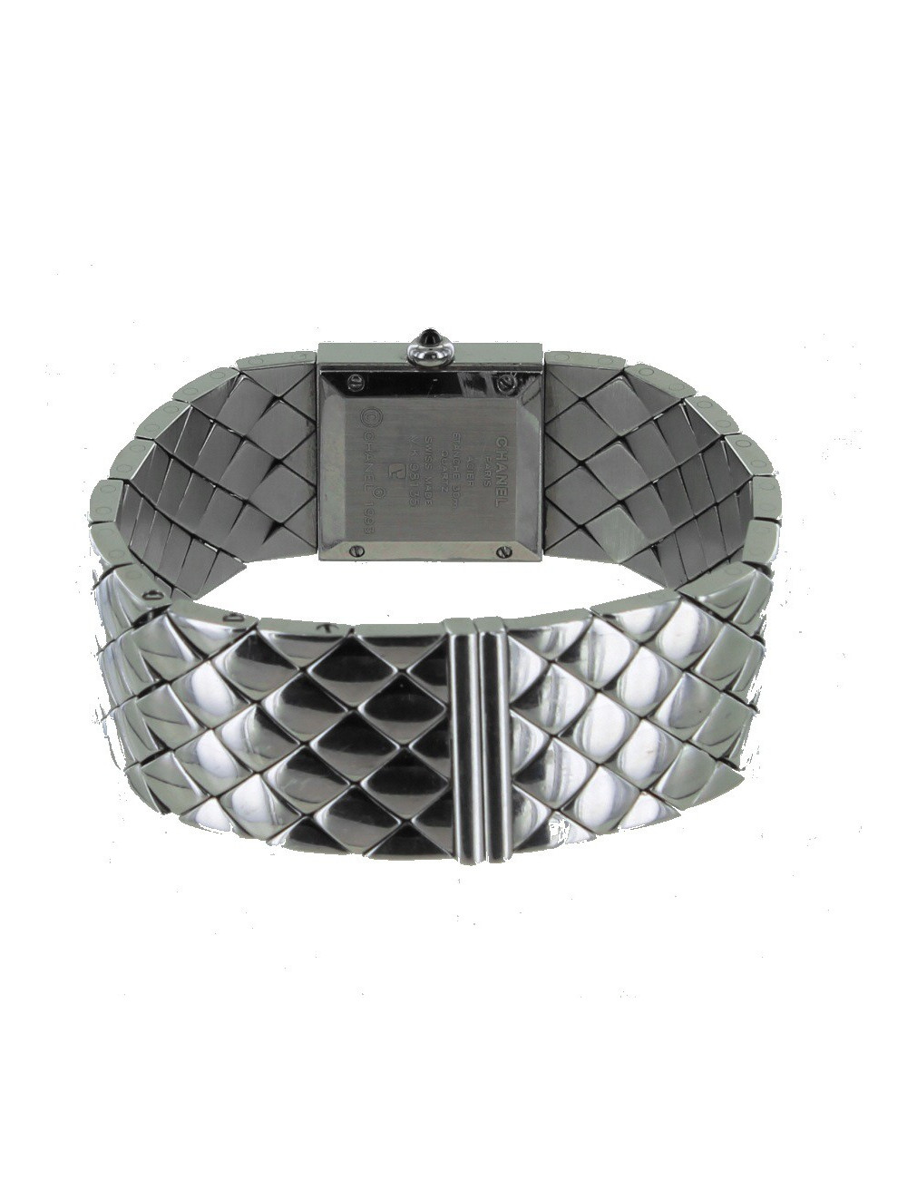 Montre matelassée CHANEL acier et diamants