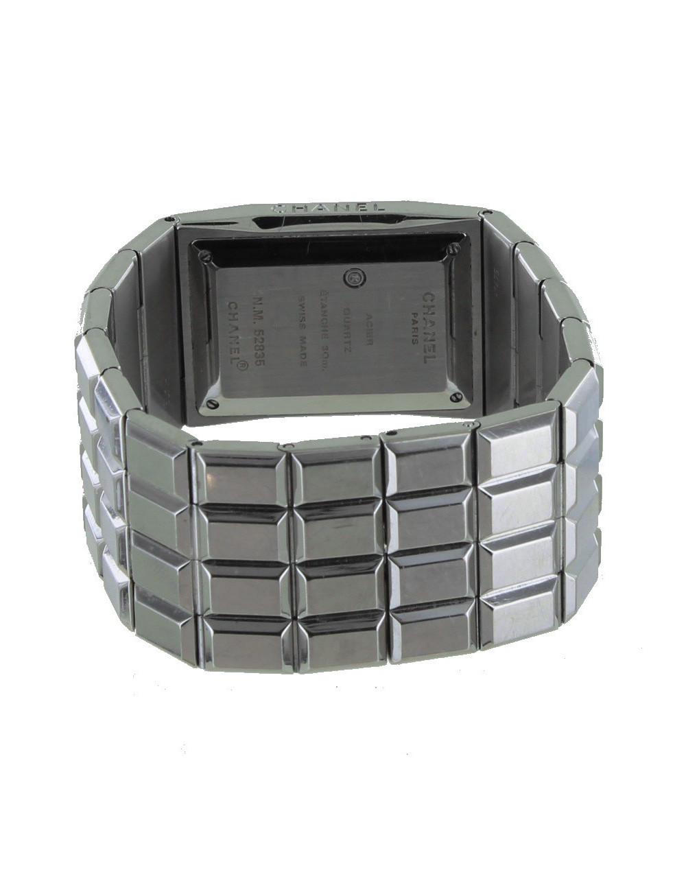 Montre "chocolat" CHANEL en acier et diamants