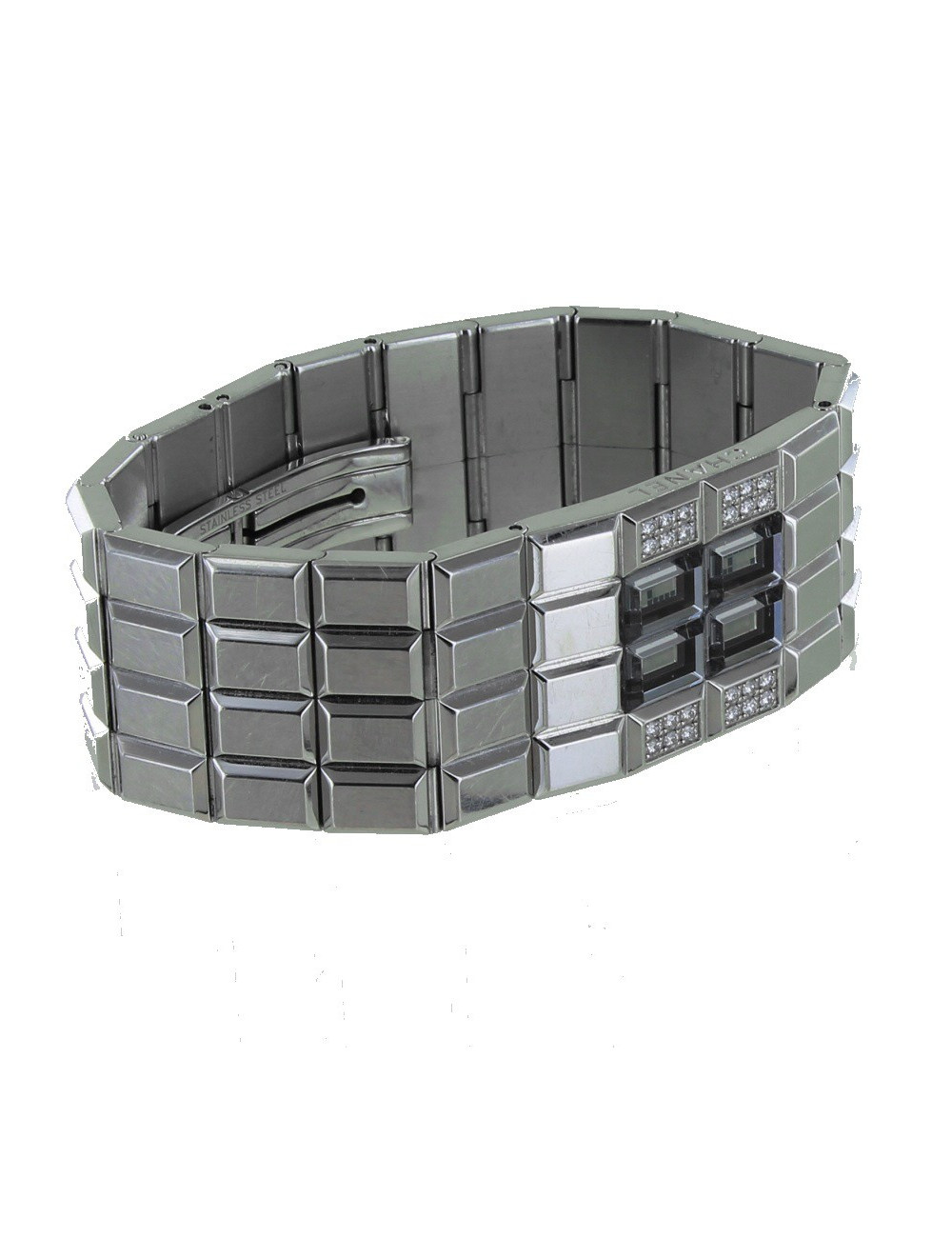 Montre "chocolat" CHANEL en acier et diamants