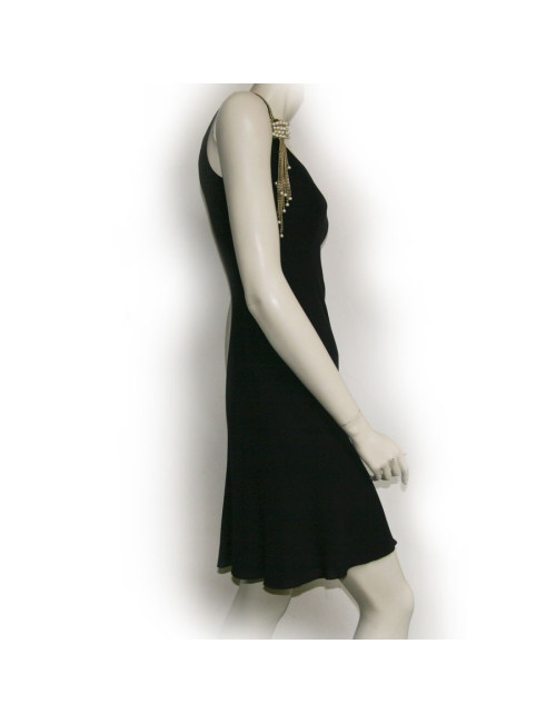 Robe CHANEL en soie noire T34