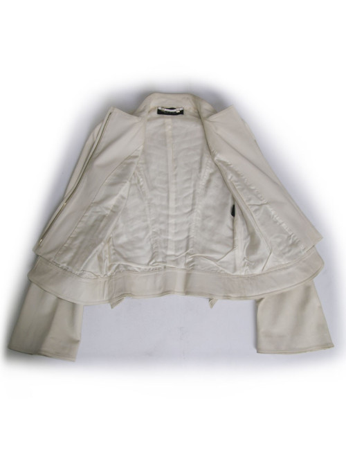 Veste biker GUCCI en cuir blanc