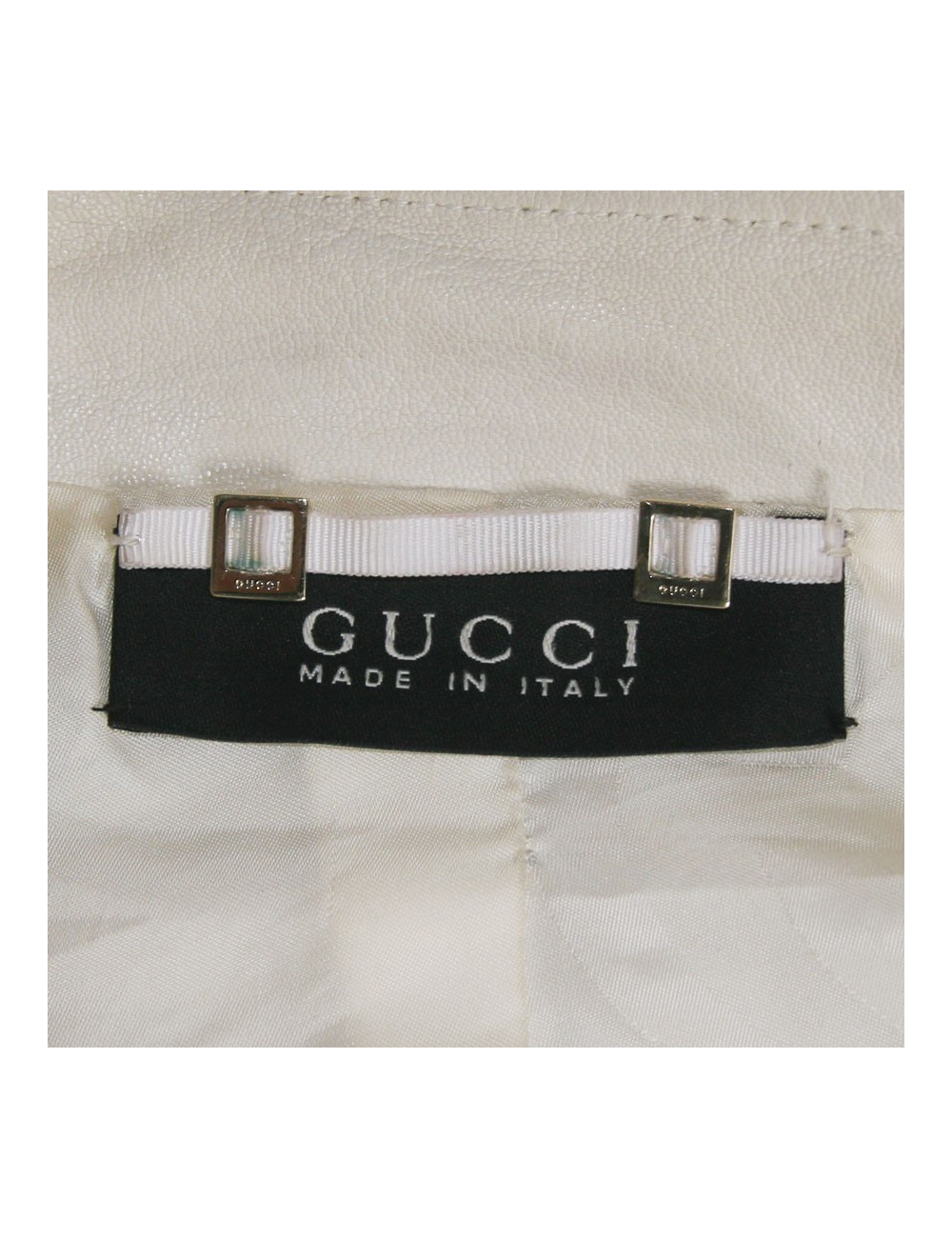 Veste biker GUCCI en cuir blanc