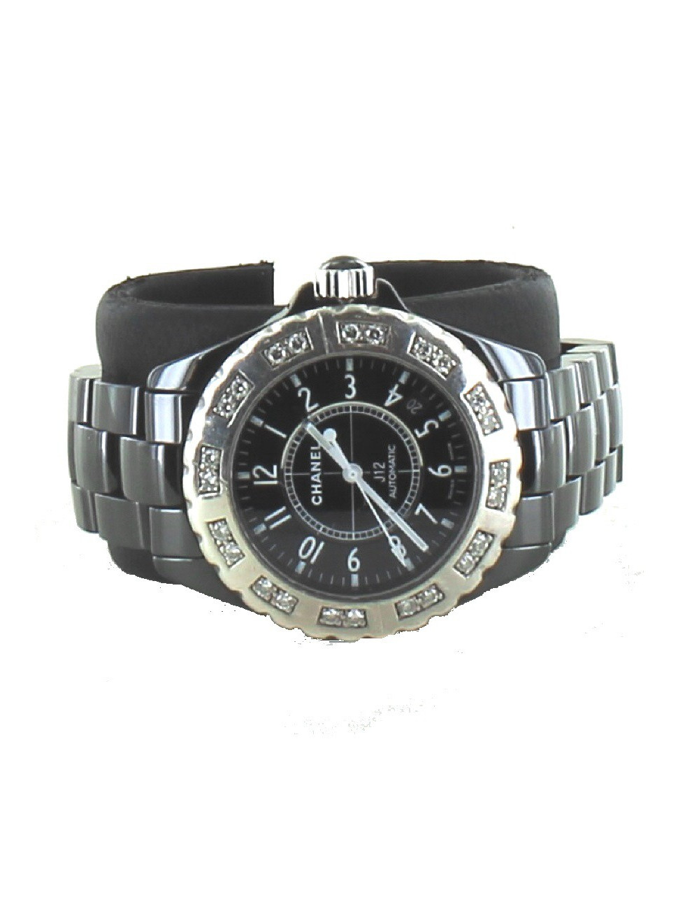 Montre J12  CHANEL ceramique noire et diamants