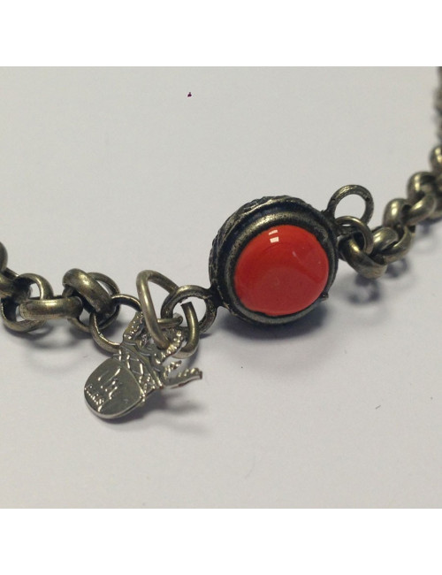 Collier Marguerite de Valois chaîne argent vieilli