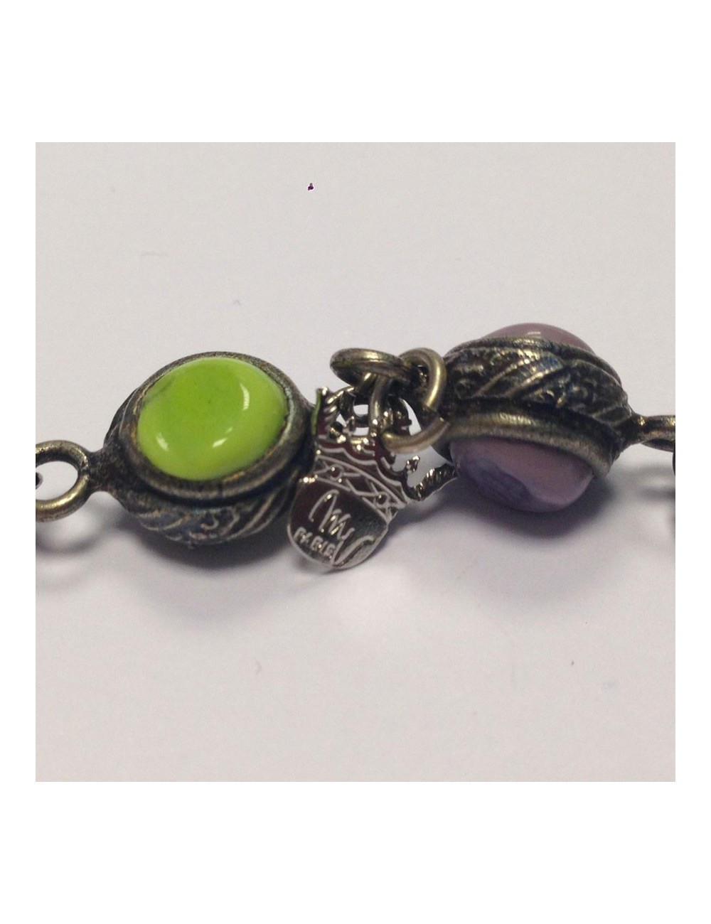 Sautoir Marguerite de Valois pâte de verre multicolore