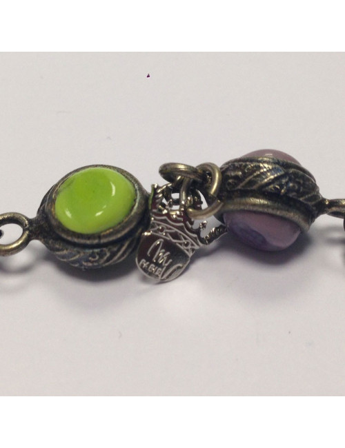 Sautoir Marguerite de Valois pâte de verre multicolore