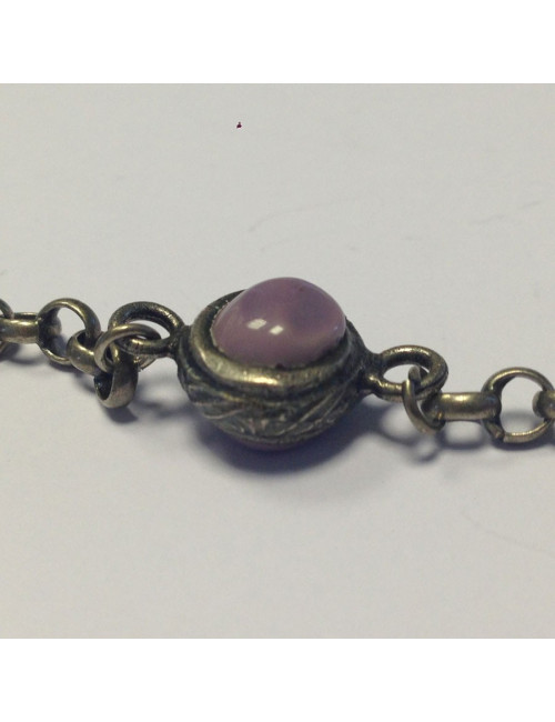 Collier Marguerite de Valois chaîne argent vieilli