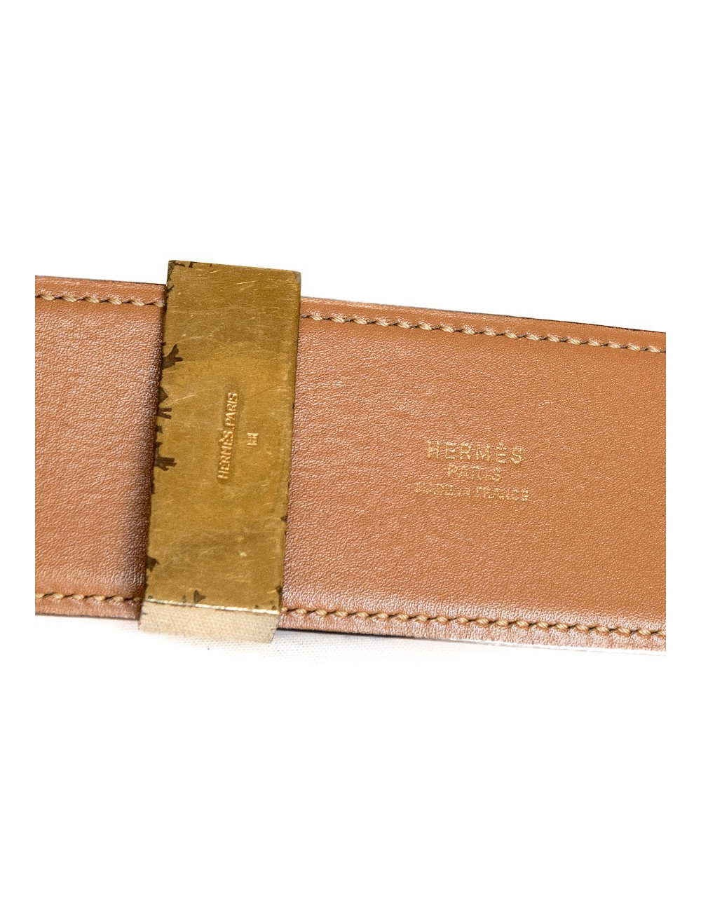 Ceinture Médor HERMES cuir bleu encre t 70