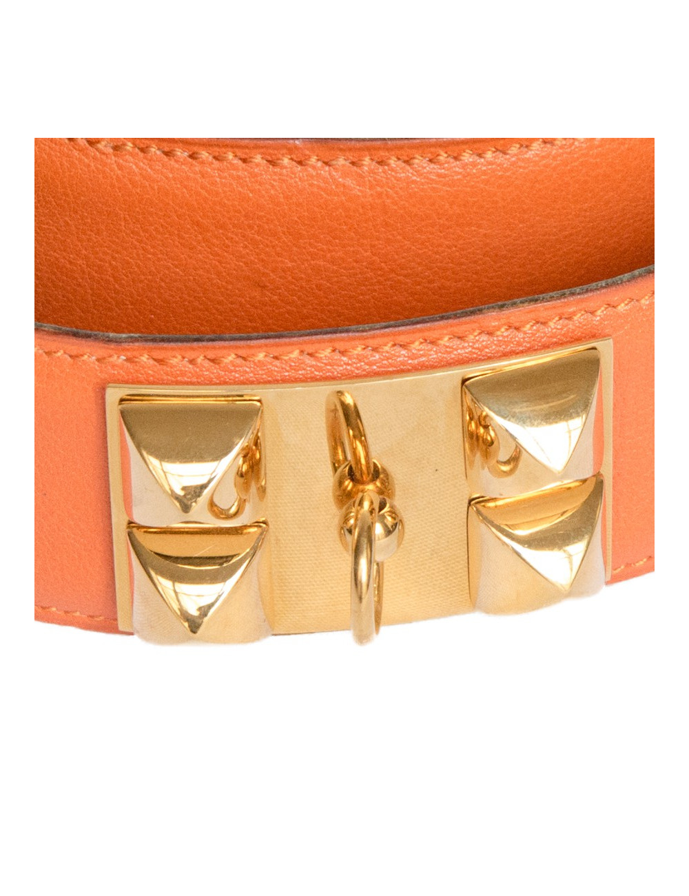 Ceinture Médor HERMES cuir swift orange H