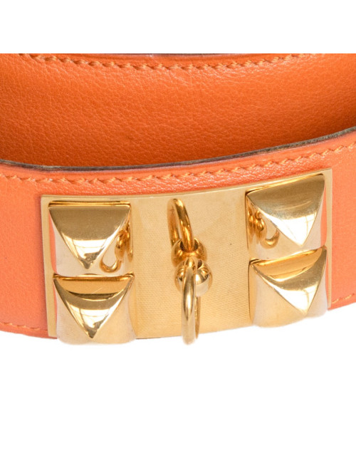 Ceinture Médor HERMES cuir swift orange H