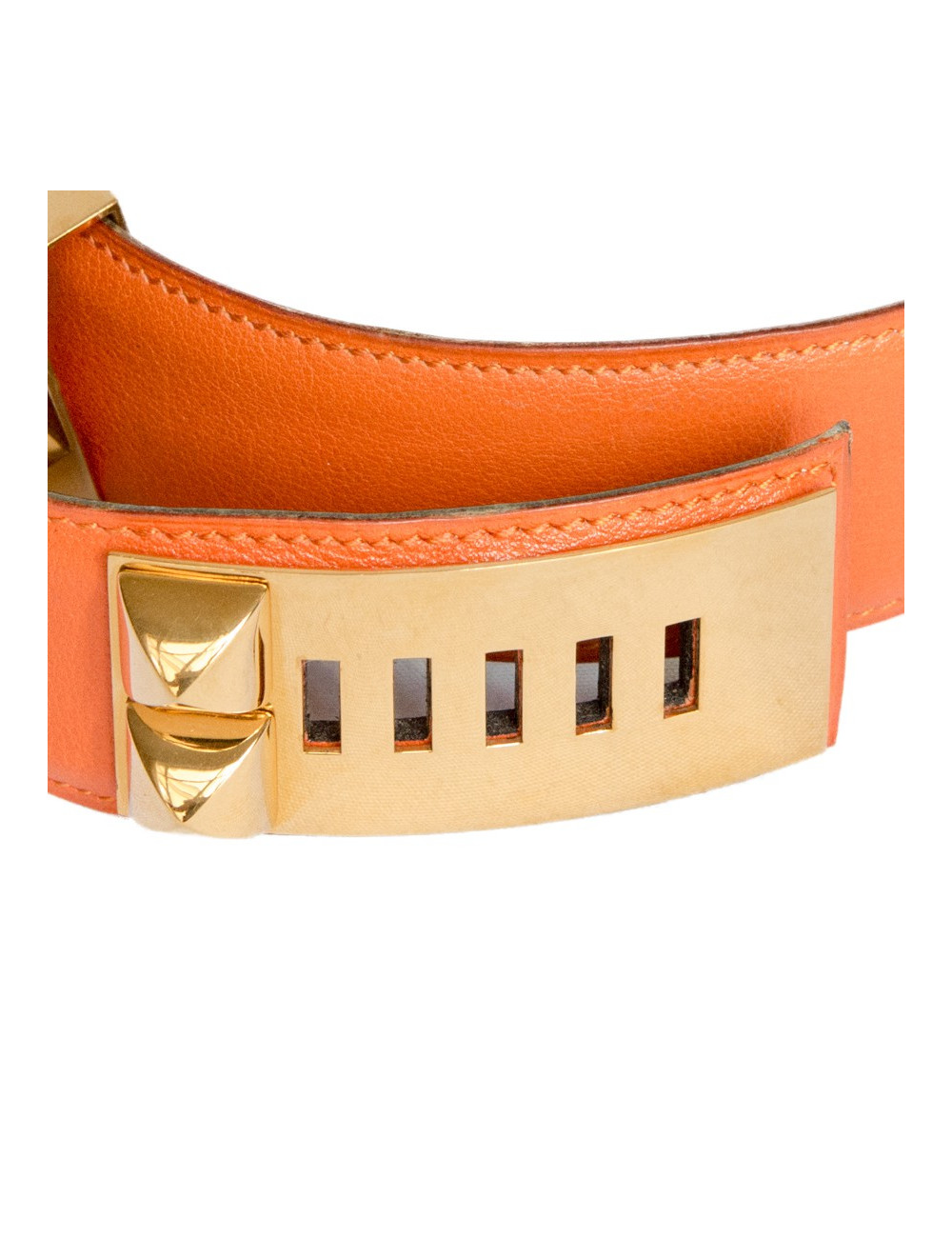 Ceinture Médor HERMES cuir swift orange H