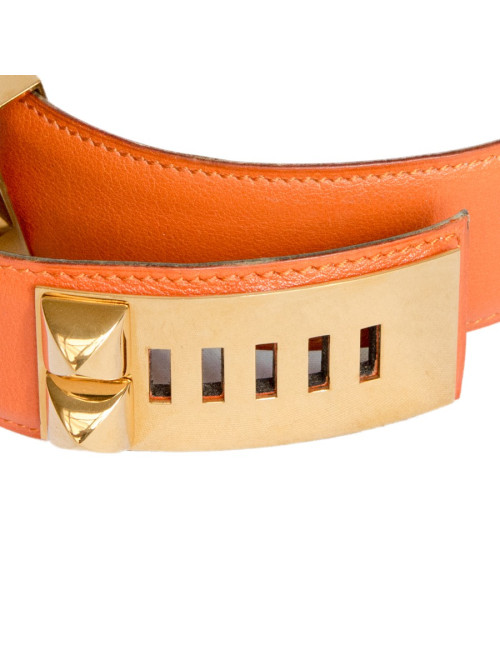 Ceinture Médor HERMES cuir swift orange H