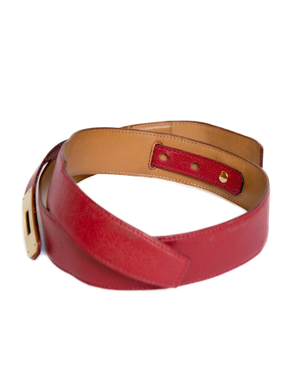 Ceinture Kelly HERMÈS cuir epsom rouge 