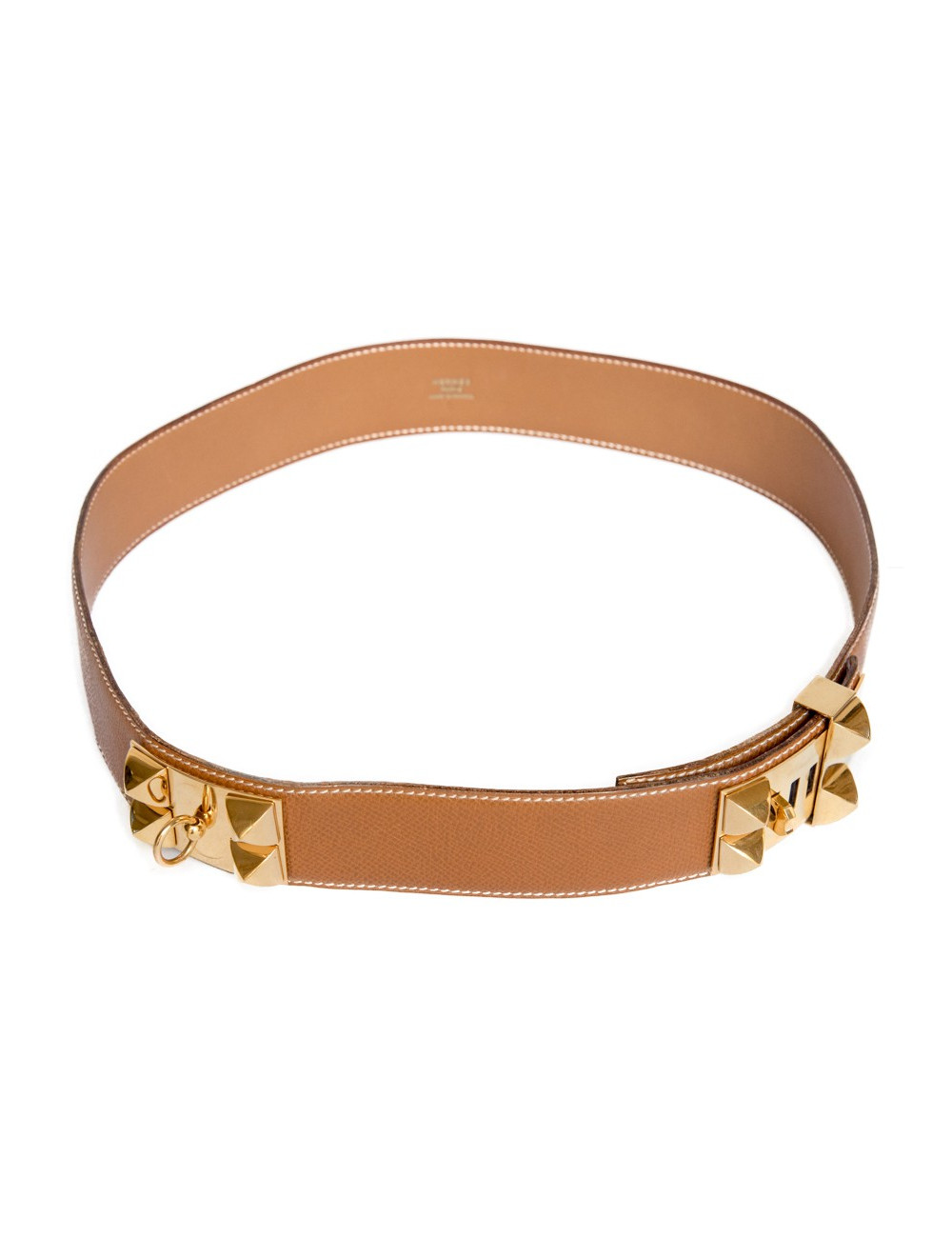 Ceinture Médor HERMES cuir gold