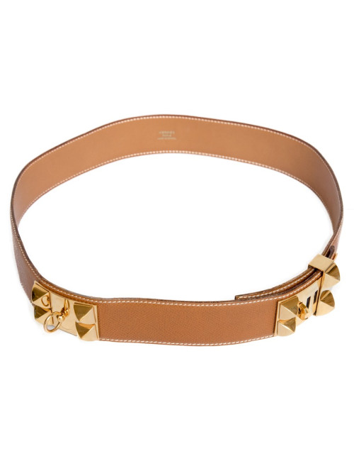 Ceinture Médor HERMES cuir gold t 80