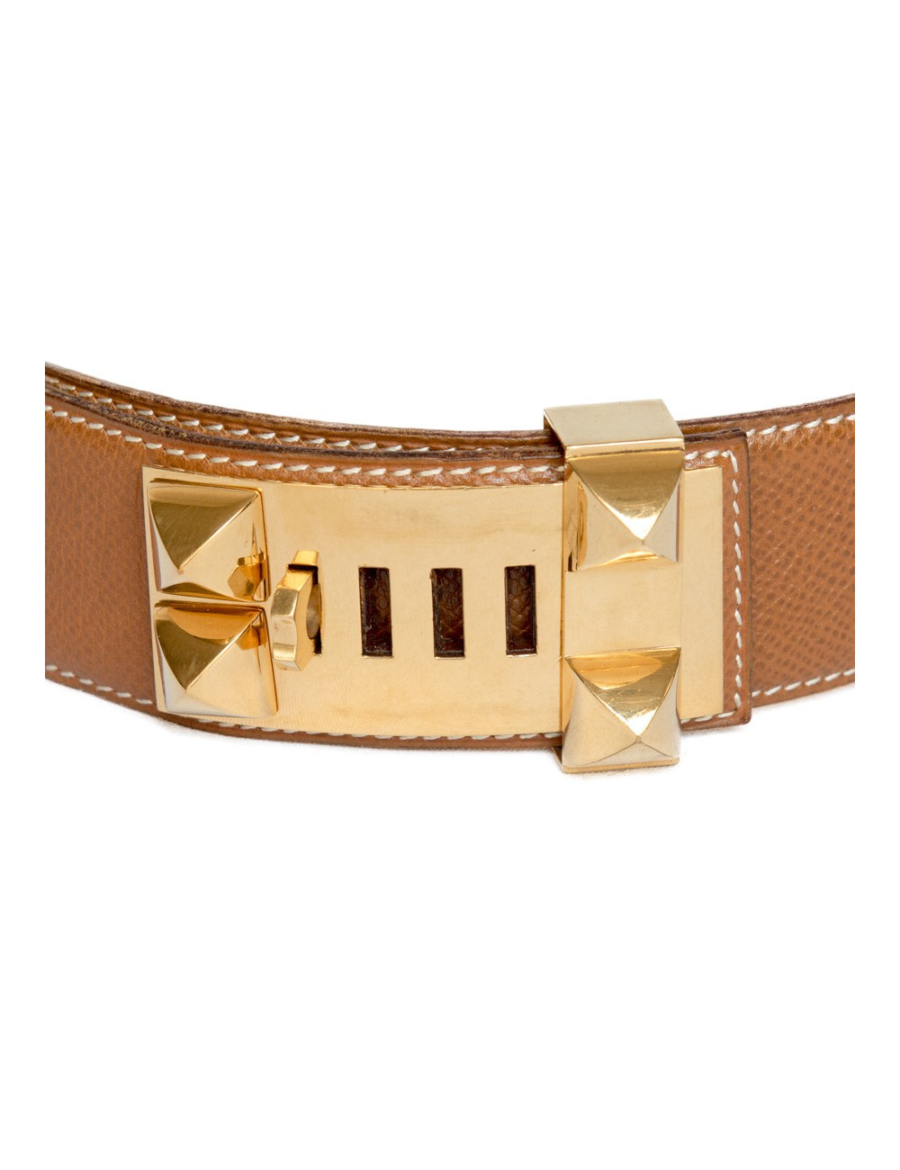 Ceinture Médor HERMES cuir gold