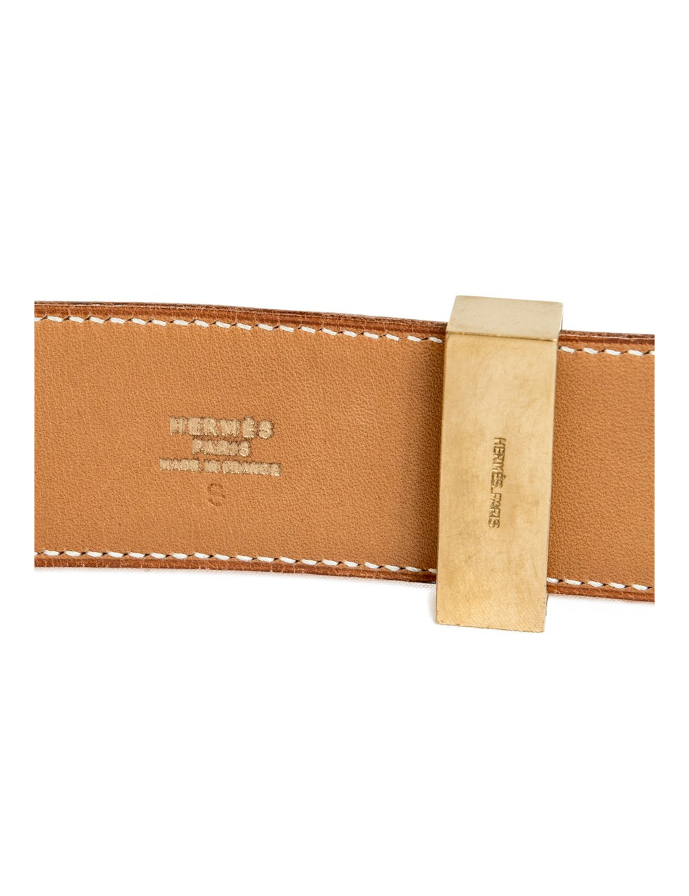 Ceinture Médor HERMES cuir gold