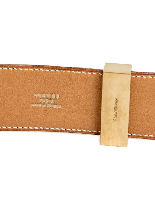 Ceinture Médor HERMES cuir gold