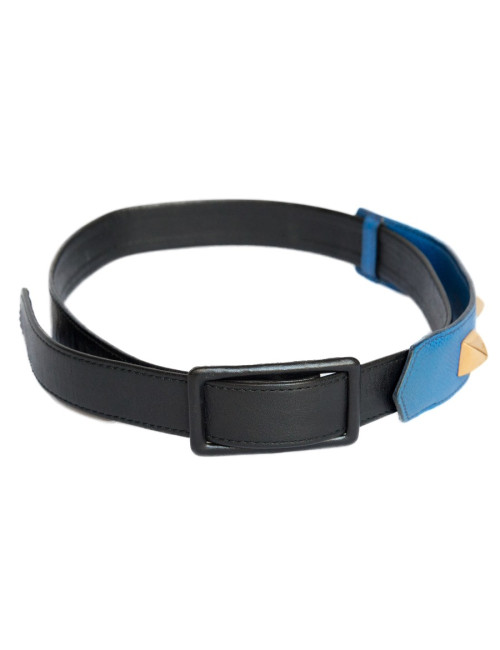 Ceinture  HERMES bicolore noire et bleue