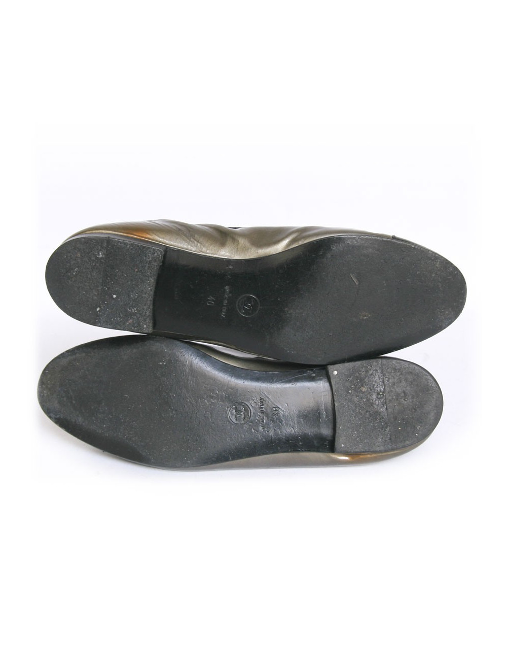 Ballerines CHANEL T 40 cuir verni bicolore